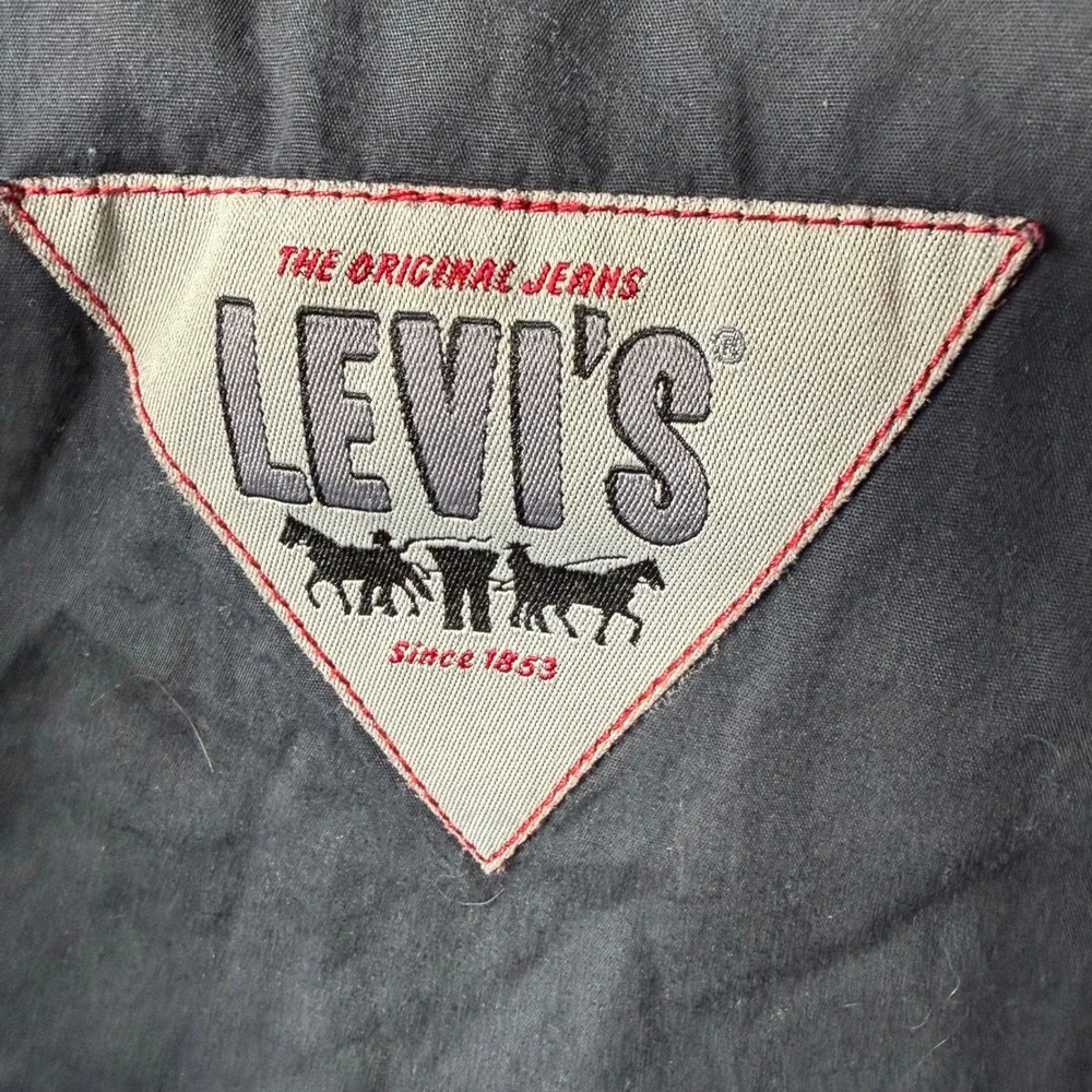 Levis Mens Military Field Jacket Small Black Cotton Canvas Utility Moto Coat